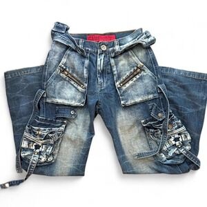 Vintage 90s Cargo Denim — Grunge Streetwear Staple